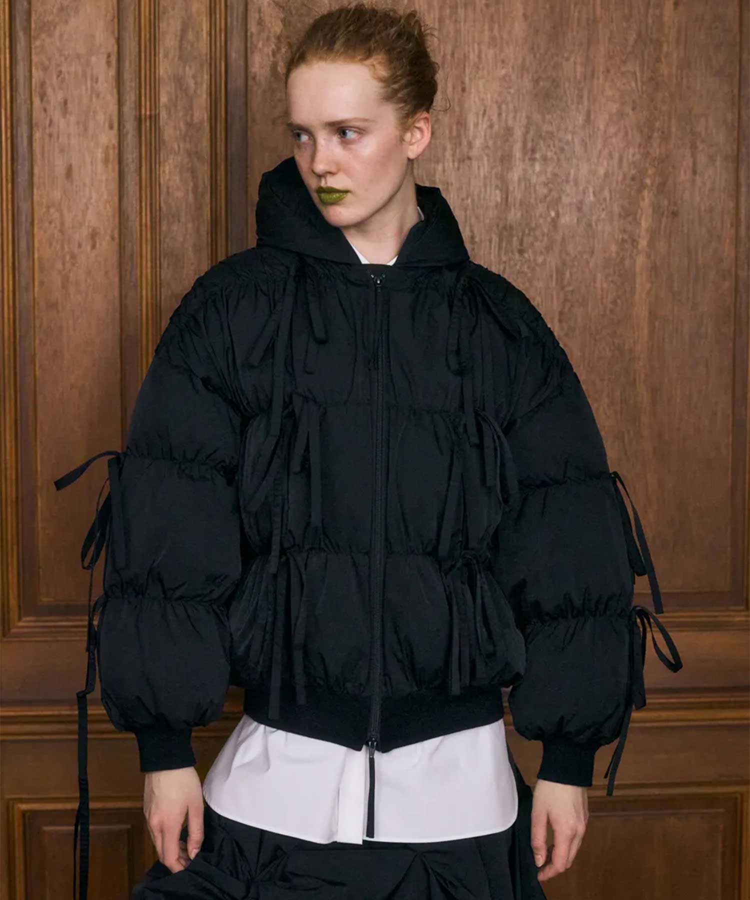RIBBON DOWN-JAKET(36 BLACK): ENFOLD: WOMENS｜THE TOKYO ONLINE STORE