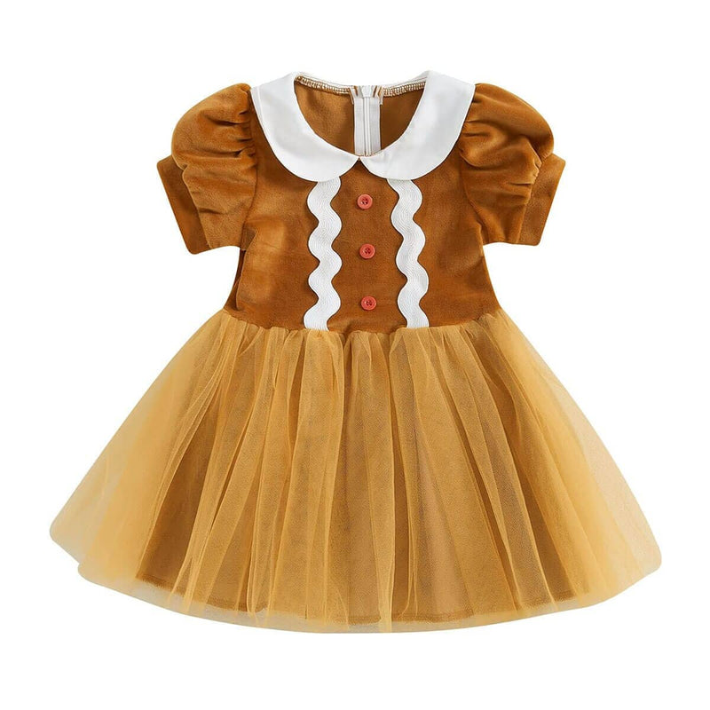 Toddler Girl Gingerbread Tulle Dress – The Trendy Toddlers