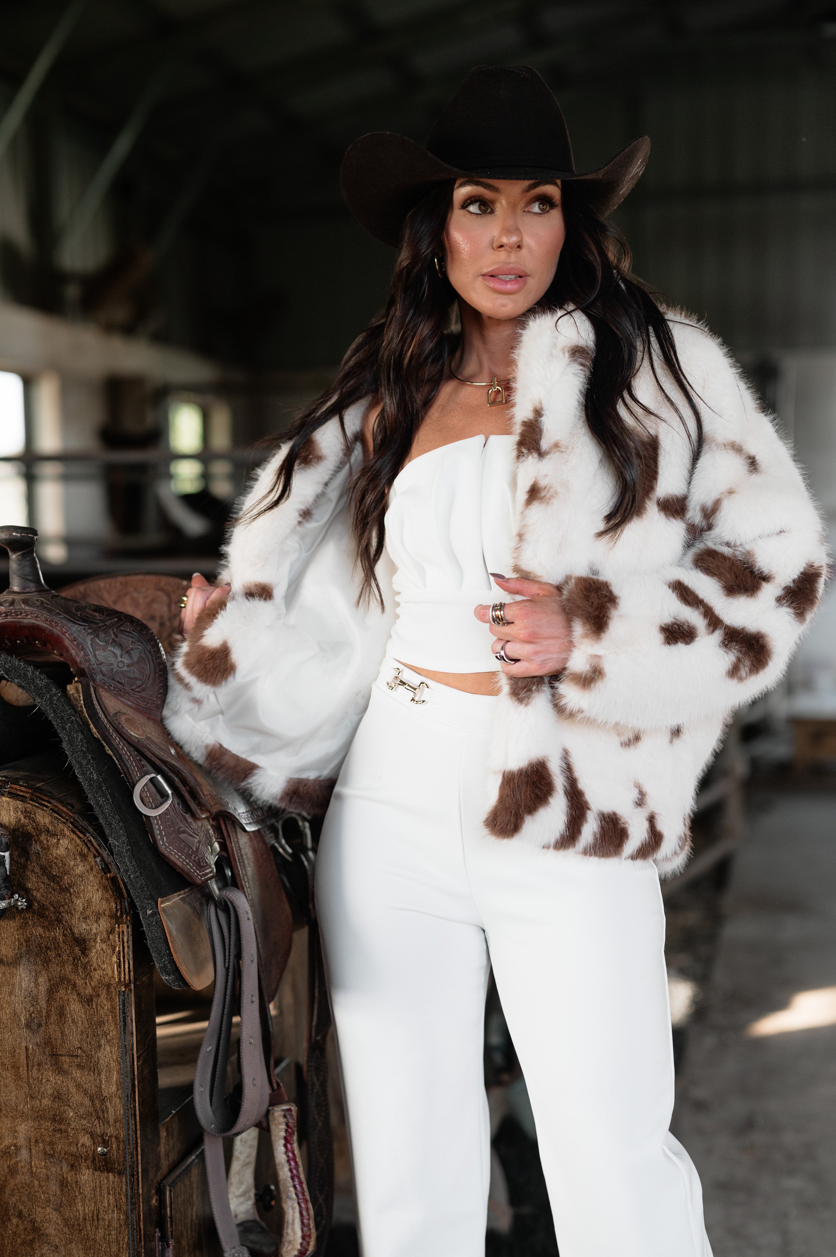 Faux Fur Cow Print Jacket | The Wild J
