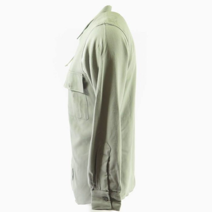 Vintage 50s Gabardine Shirt Sanforized Medium Deadstock Gray Wool