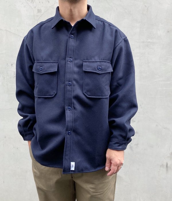 DESCENDANT/CPOC MELTON SHIRT (NAVY)