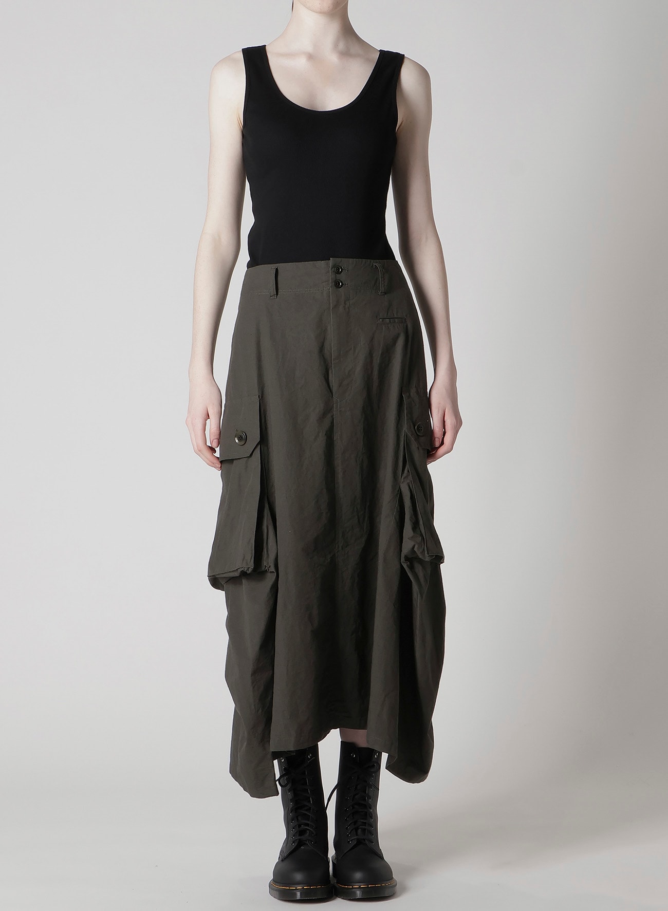 COTTON/LINEN CARGO SKIRT(XS Khaki): Soldes｜THE SHOP YOHJI YAMAMOTO
