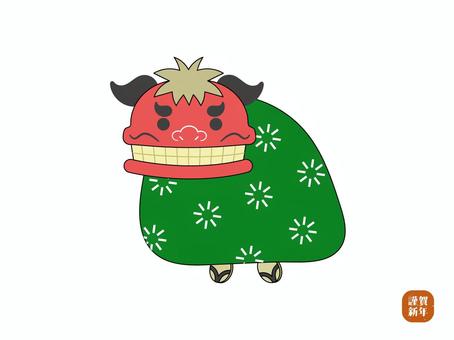 獅子舞のフラットイラスト（線あり）イラスト - No: 25817245｜無料