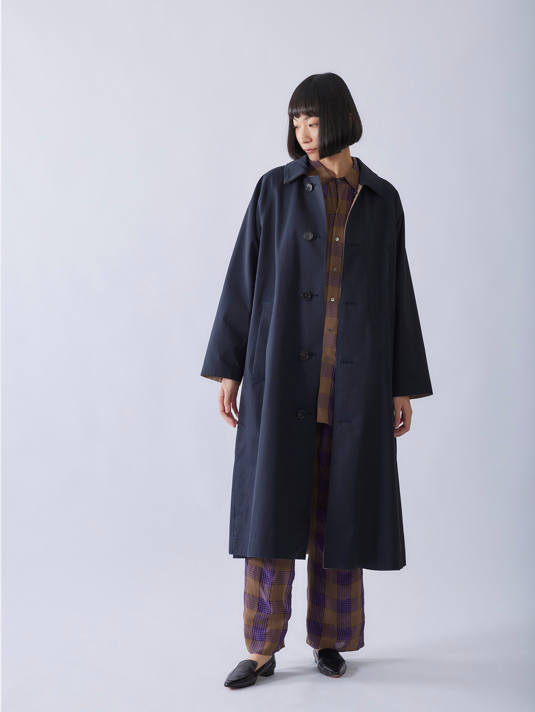 21ダーバン カシミヤ100% ステンカラーコート LL AB7 A8 コート 100