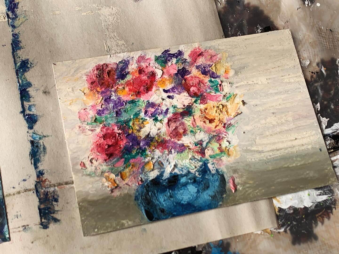 オイルパステルで花を描く楽しみ方