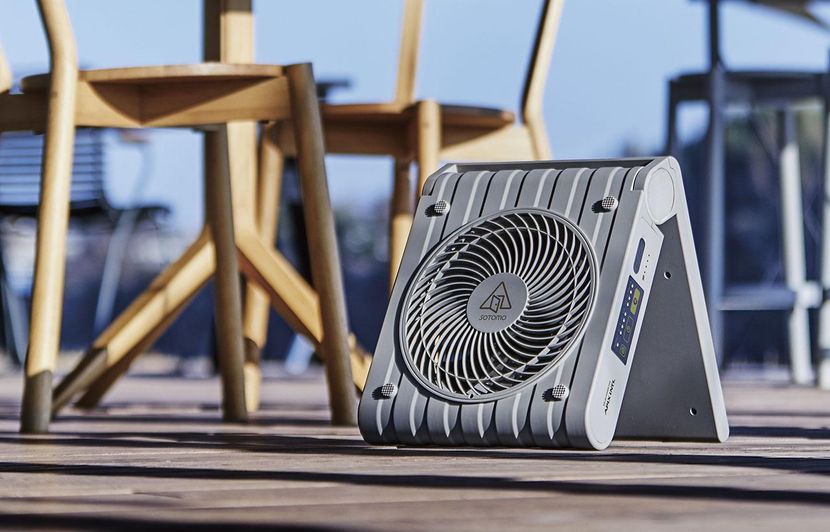 アピックスインターナショナル】自ら蓄電・発電して駆動する扇風機