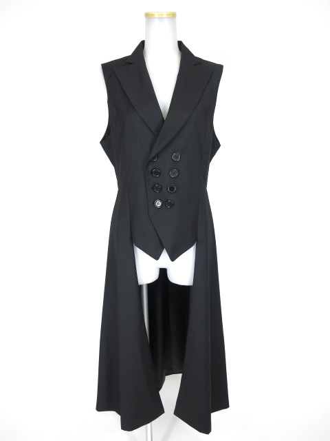 BPN FOR MEN ノースリーブロングダブルジャケット ブラックピースナウ