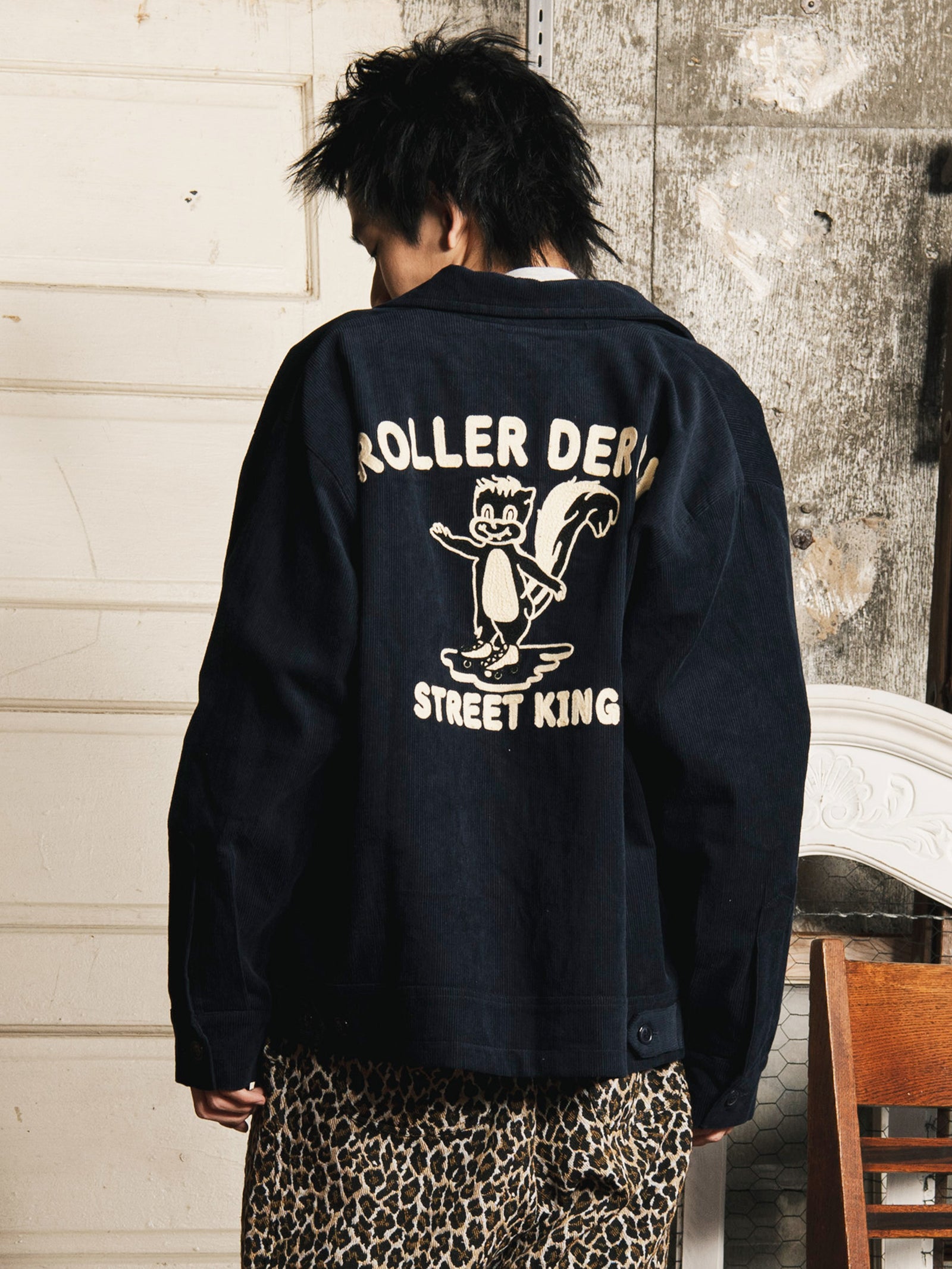 2色展開】Backers 刺繍入り コーデュロイジャケット「ROLLER DERBY