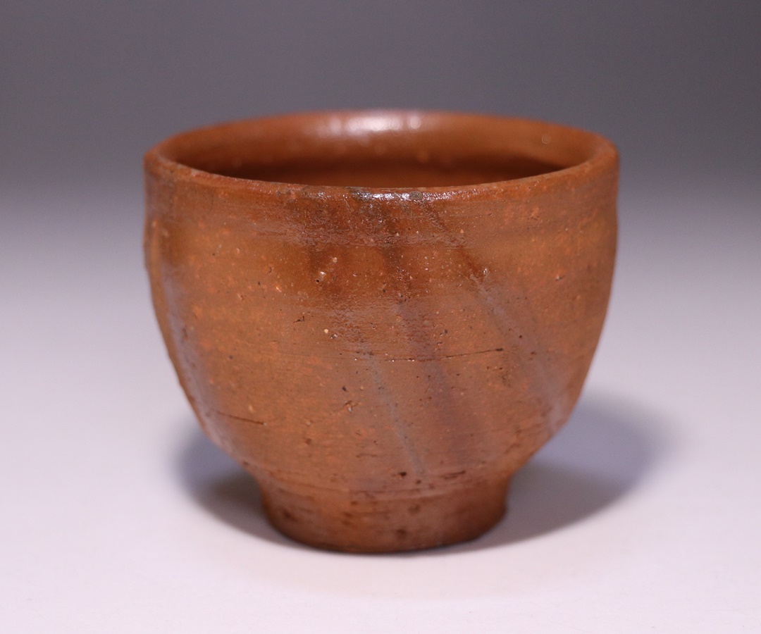 備前焼 緋襷 輪花 向付 6客 在銘 作家物 備前焼 緋襷 輪花 向付 6客 在