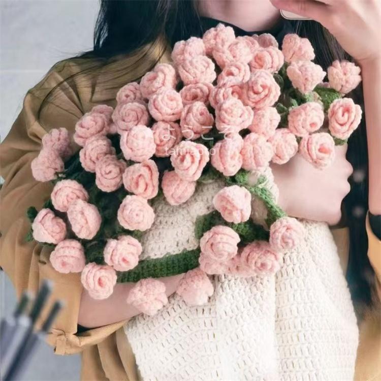 花束ブランケット 薔薇の花束 ハンドメイドひざ掛け用 マット ショール