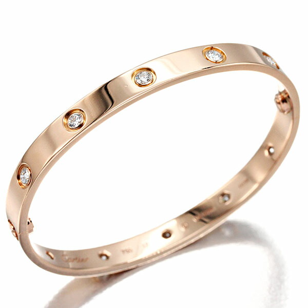 楽天市場】カルティエ Cartier ラブブレス K18PG フルダイヤ #17