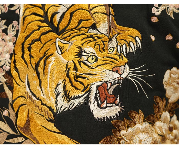 楽天市場】絡繰魂 [カラクリダマシイ] 粋 虎 刺繍 漆黒 和柄パーカー