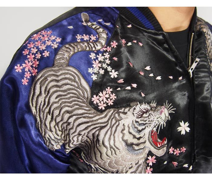 楽天市場】satori[さとり] 白龍と白虎 刺繍 リバーシブル 和柄