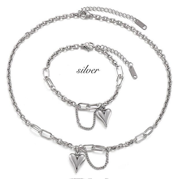 楽天市場】2点セット サージカルステンレス ブレスレット ネックレス