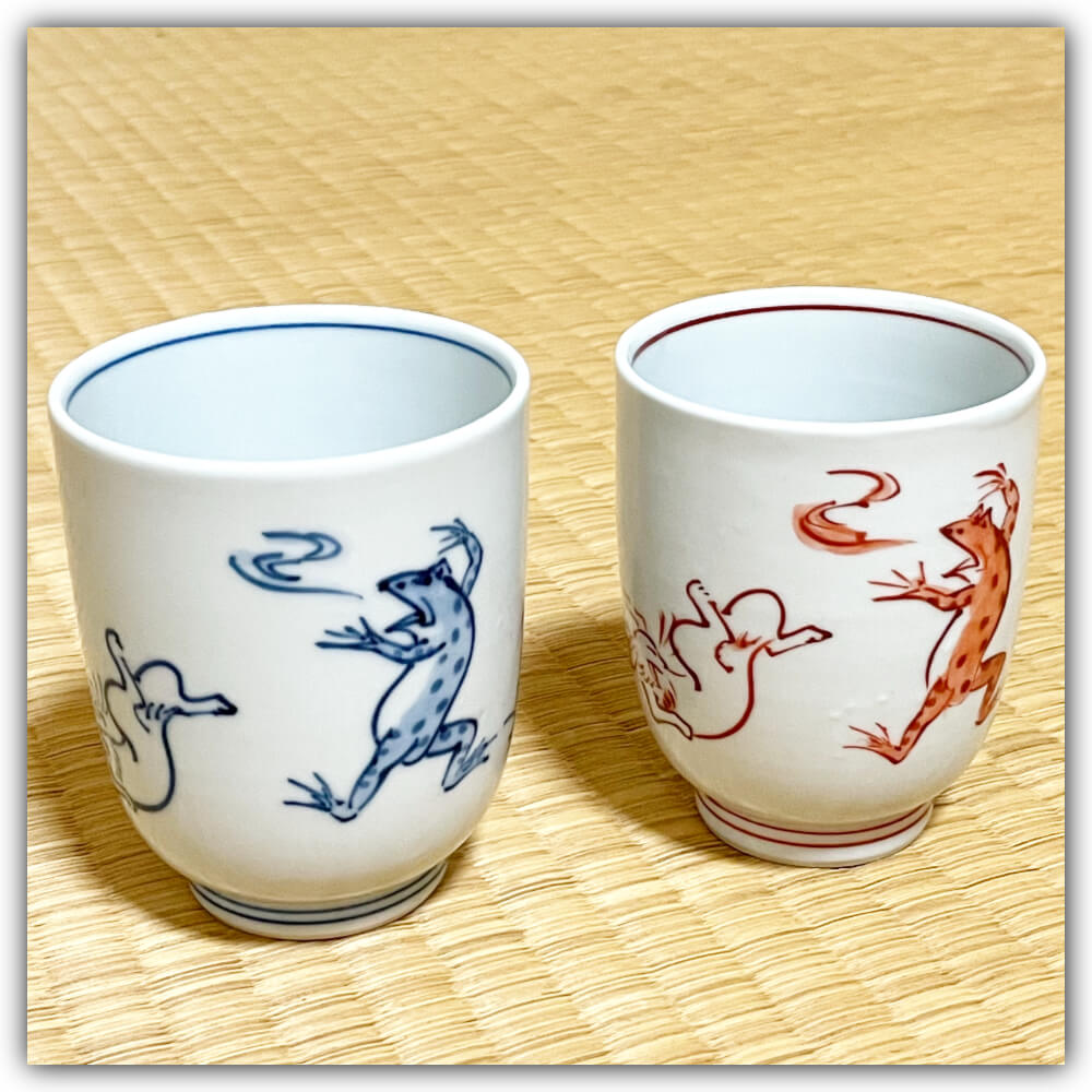 楽天市場】京焼 清水焼 ペア湯呑 鳥獣戯画 芳山窯 加藤吉継 化粧箱入り