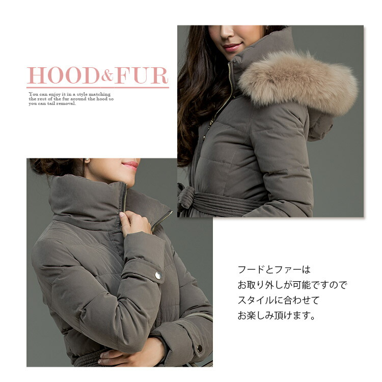 楽天市場】ダウンコート レディース ロング ファー フォックスファー