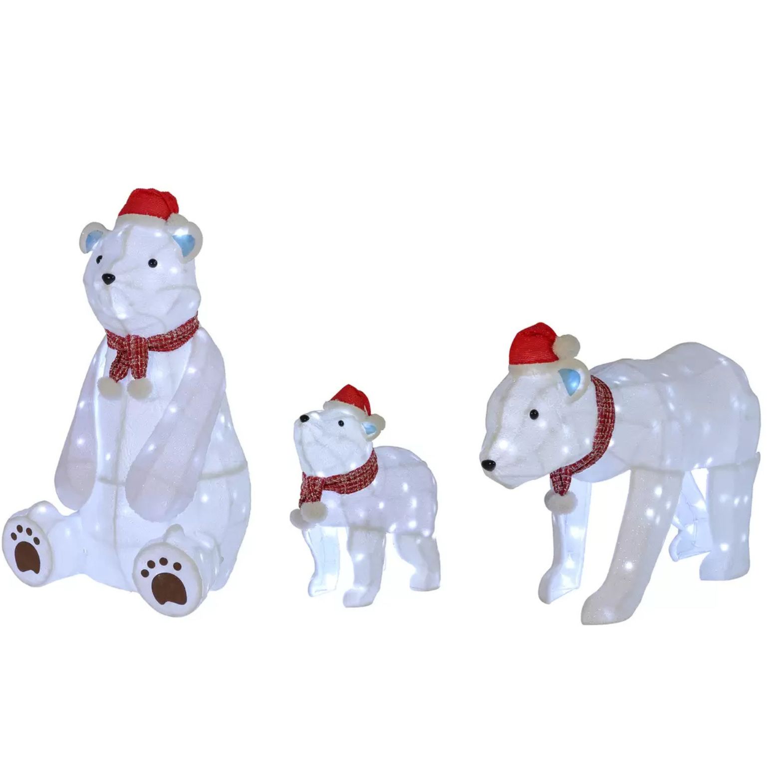 楽天市場】残りわずか◎当日発送品◎クマの親子 3体セット 370LED球