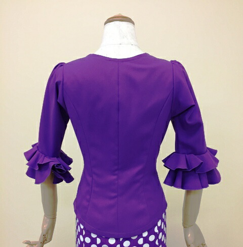 楽天市場】フラメンコ衣装 ブラウス 紫ブラウス 前フリル全20色