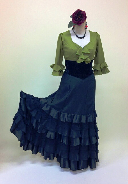 楽天市場】フラメンコ衣装 ブラウス 抹茶ブラウス 全20色 オリーブ