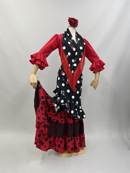 楽天市場】フラメンコ シージョ 巻きスカート セット 黒白水玉シージョ