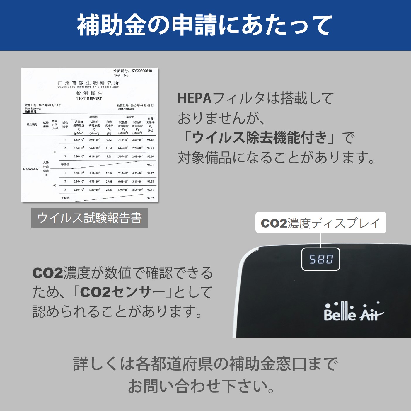 楽天市場】空気清浄機 フィルター交換不要 ベルエール CO2センサー搭載
