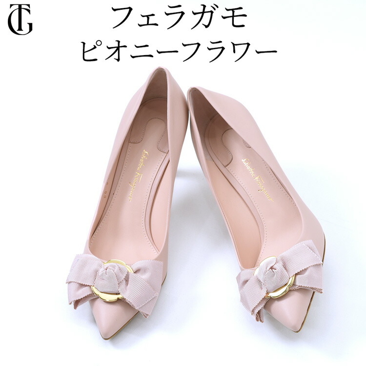 楽天市場】フェラガモ パンプス リボン ポインテッドトゥ ハイヒール