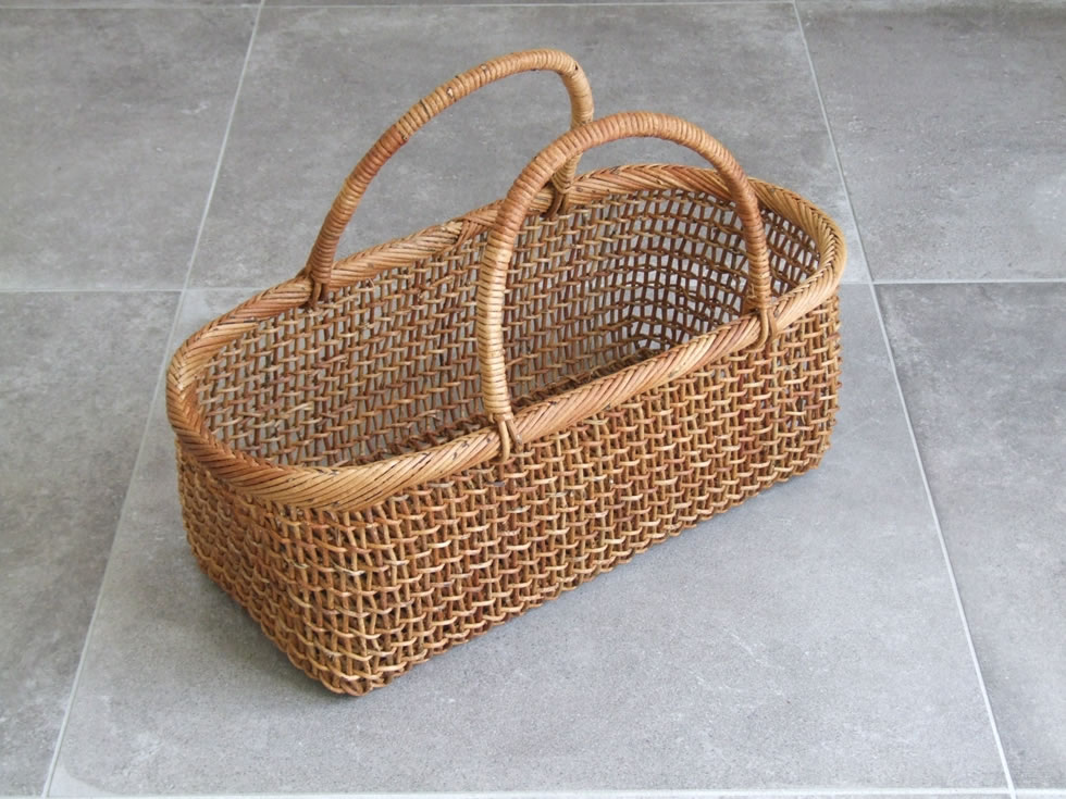 楽天市場】秋田県 あけび蔓細工 あけびかご 手提げかご 特上透かし編み