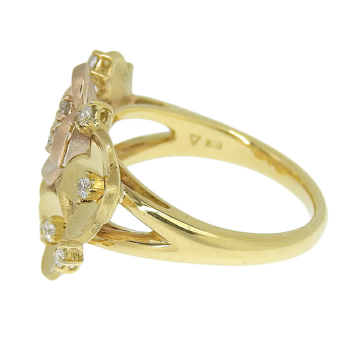 楽天市場】VERITE ベリテ フラワー モチーフ ダイヤ リング K18YG