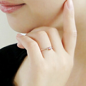 楽天市場】ピンクトルマリン ハート ダイヤモンド リング K18PG