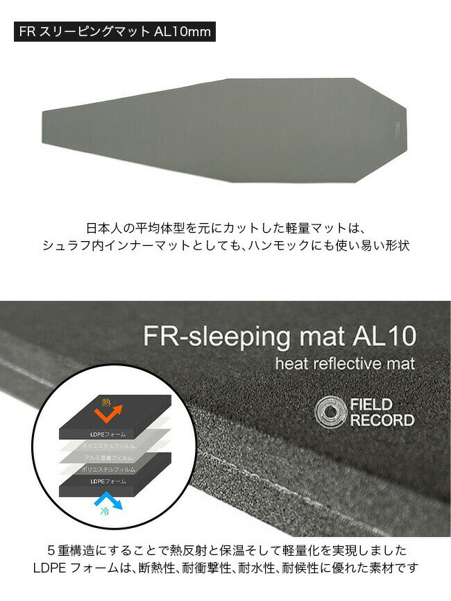 楽天市場】フィールドレコード FRスリーピングギアセット AL10 FIELD