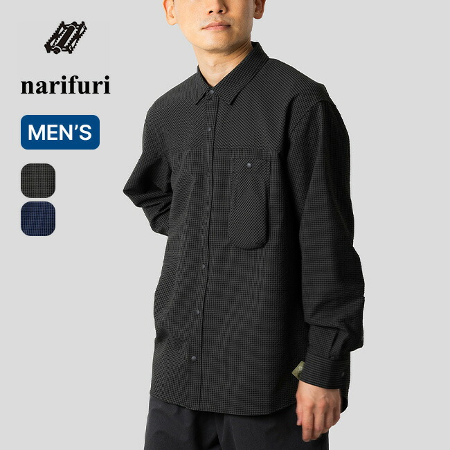 楽天市場】ナリフリ シアサッカーギンガムシャツ narifuri メンズ