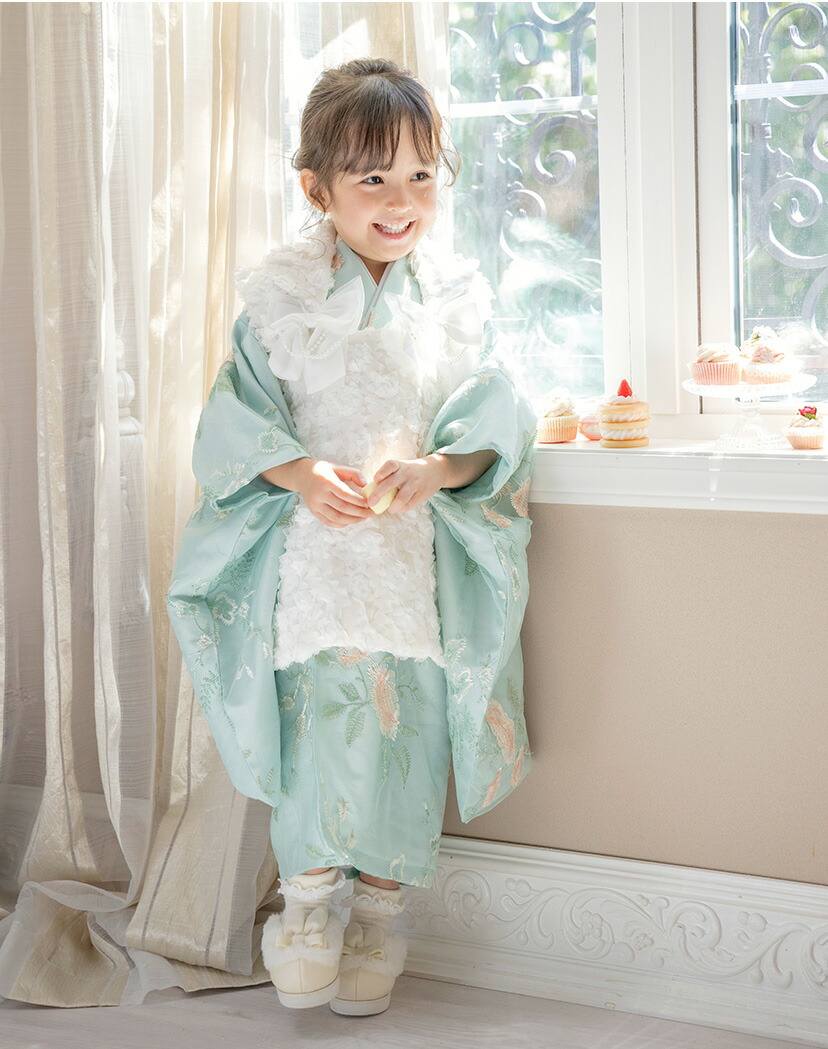 楽天市場】七五三 着物【雛祭りセール】花刺繍チュールレース着物と