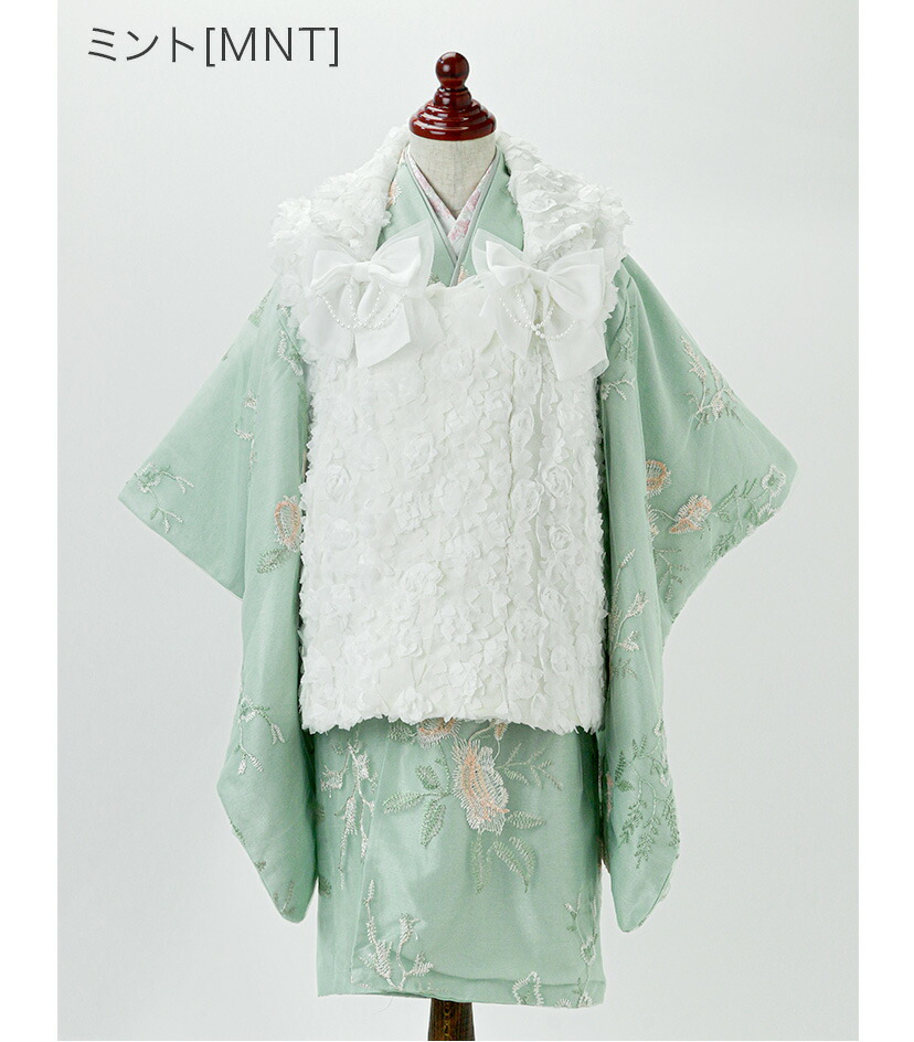 楽天市場】七五三 着物【雛祭りセール】花刺繍チュールレース着物と