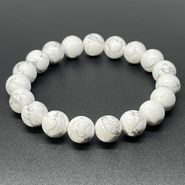 楽天市場】ブレスレット メンズ 男性用 10mm ハウライト ホワイト