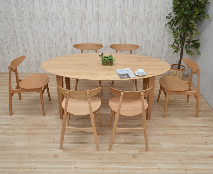 楽天市場】楕円 ダイニングテーブルセット 幅180cm 6人掛け用