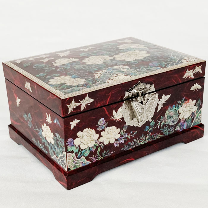 楽天市場】螺鈿の高級ジュエリーボックス 牡丹パープル 大容量2段