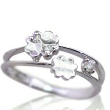 楽天市場】ピンキーリング 4月誕生石 ダイヤモンド K10ホワイト