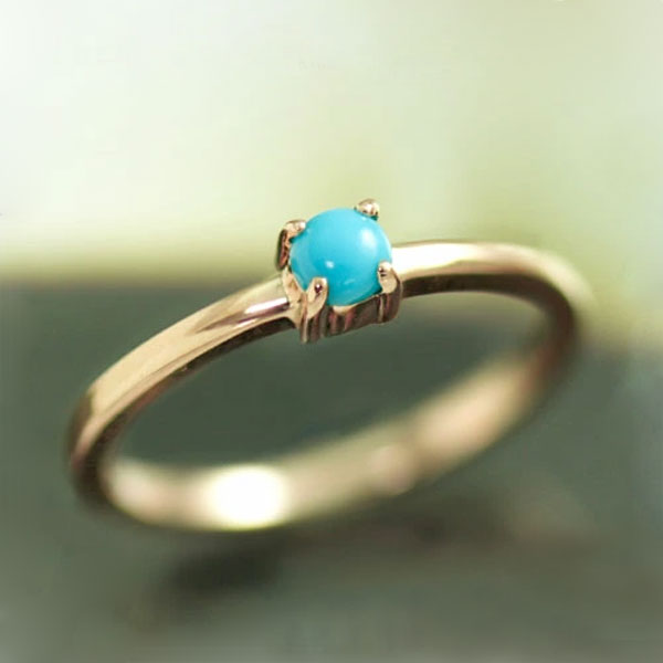 楽天市場】ピンキーリング ピンクゴールド 12月誕生石 ターコイズ