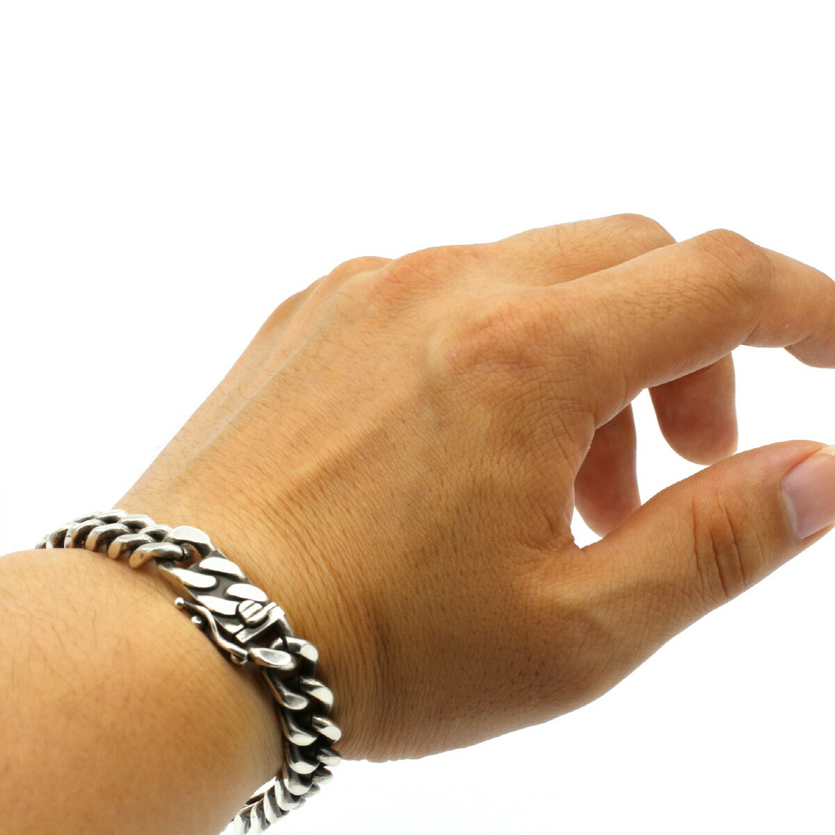 楽天市場】シルバー925 燻し銀 喜平ブレスレット 長さ20cm 重さ約47g