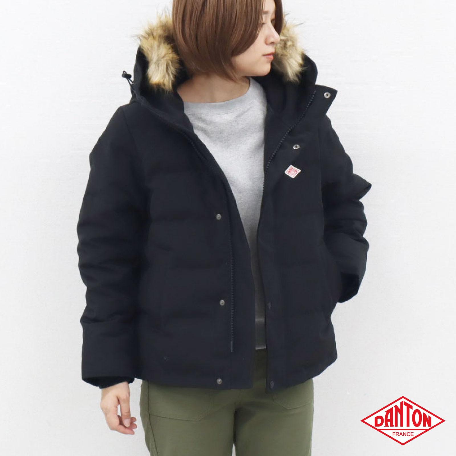 楽天市場】レディースS,M ダントン エコ ファー ショート ダウン