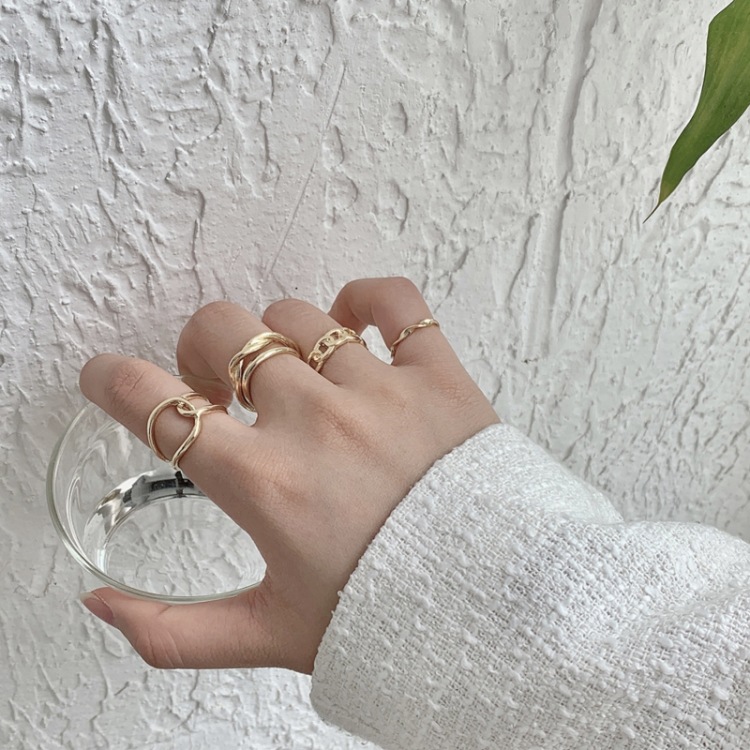 楽天市場】5点リングセット セット シルバー ゴールド 金 銀 ring