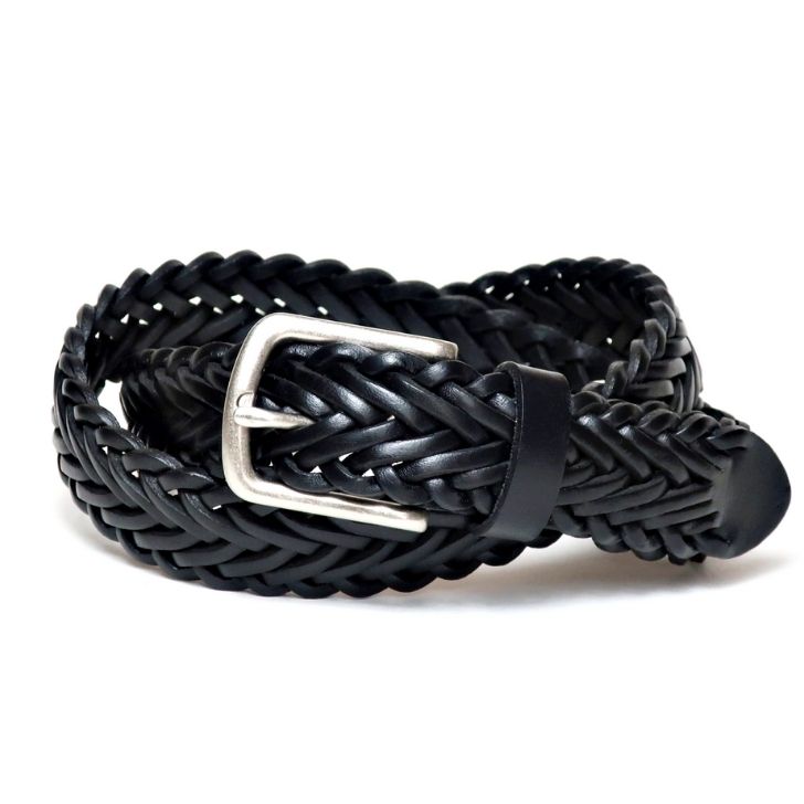 楽天市場】メッシュベルト メンズ ブラック イタリアレザー 本革