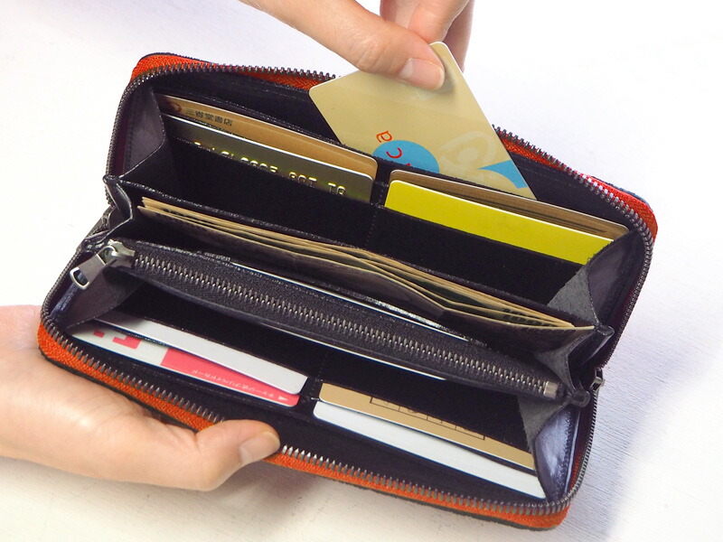 楽天市場】ZOO(ズー) 財布 長財布 象革 ラウンドファスナー オレンジ