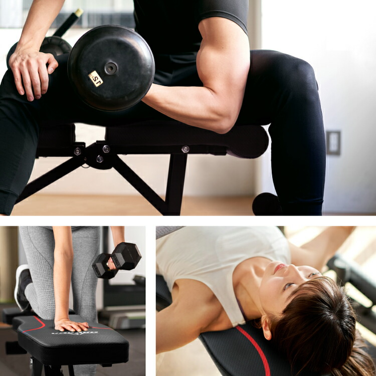 楽天市場】トレーニングベンチ フラットベンチ 耐荷重 折りたたみ式