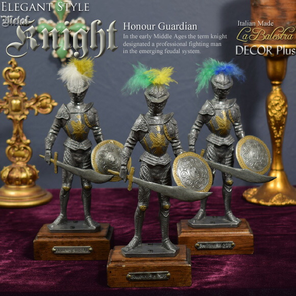 楽天市場】メタルナイト イタリア製金属の中世の騎士像 置物 金属 中世