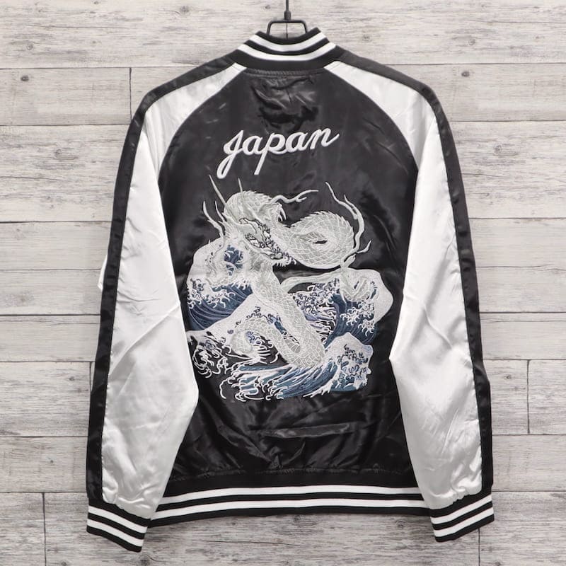 楽天市場】【送料無料】メンズ スカジャン ドラゴン 銀龍 龍 銀竜 竜