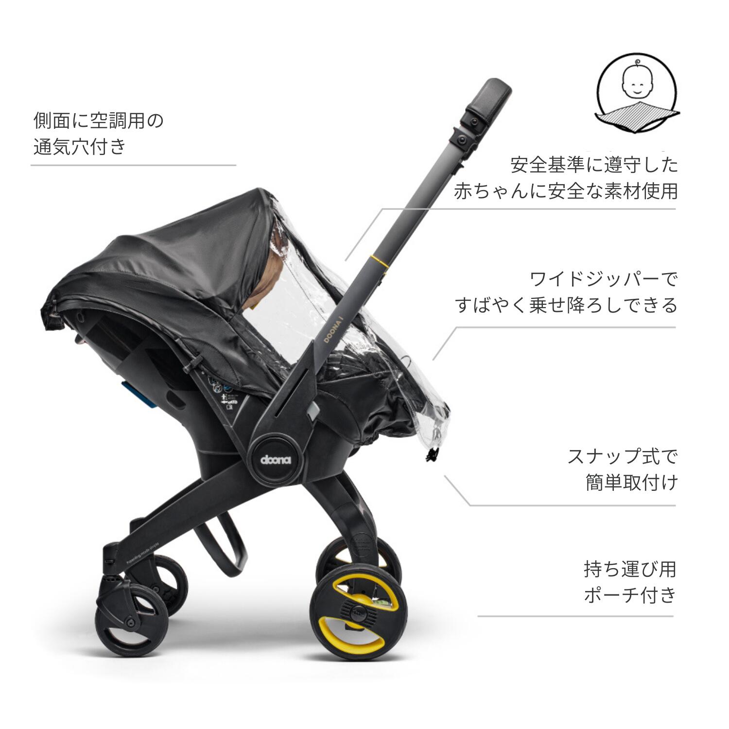 楽天市場】ドゥーナi ベビーカー用レインカバー 雨よけ 風よけ 花粉