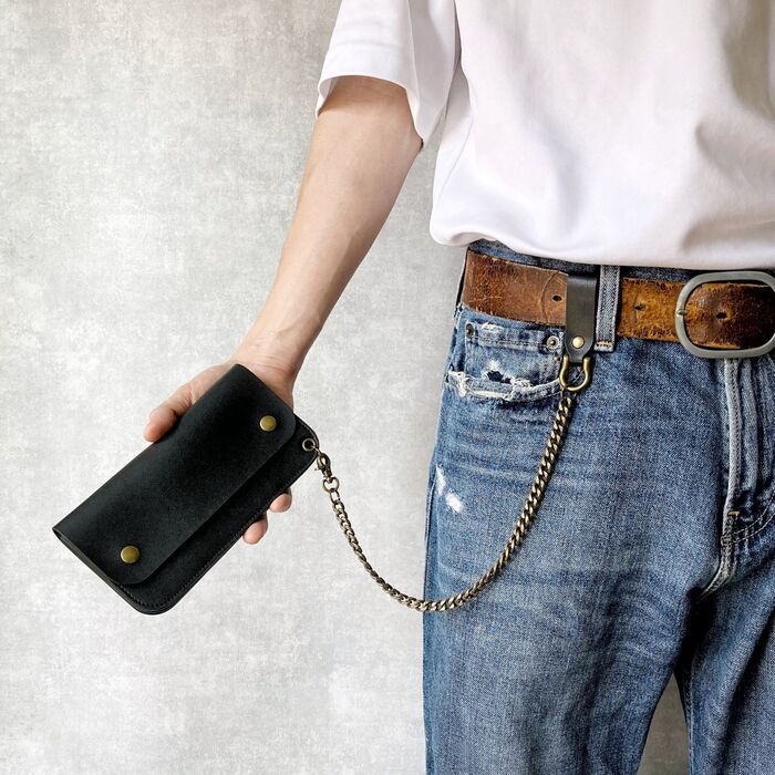 楽天市場】トラッカーウォレット チェーン 本革 ウォレットチェーン