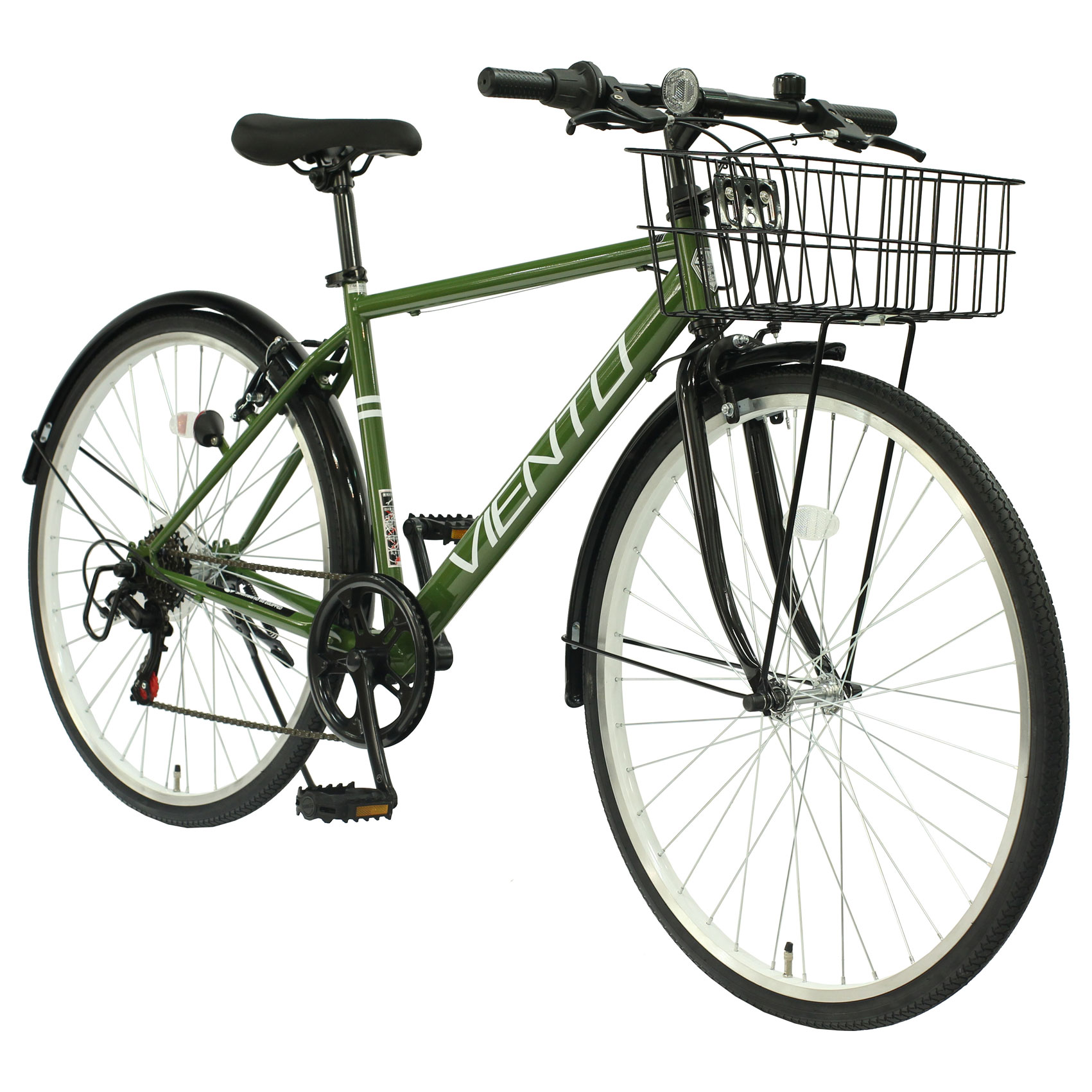 楽天市場】【自転車専門店】カゴ付き クロスバイク 泥除け付き 自転車