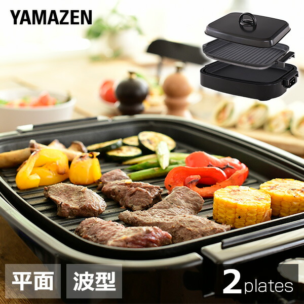 楽天市場】ホットプレート 2WAY 着脱式 2枚組 平面プレート 波型